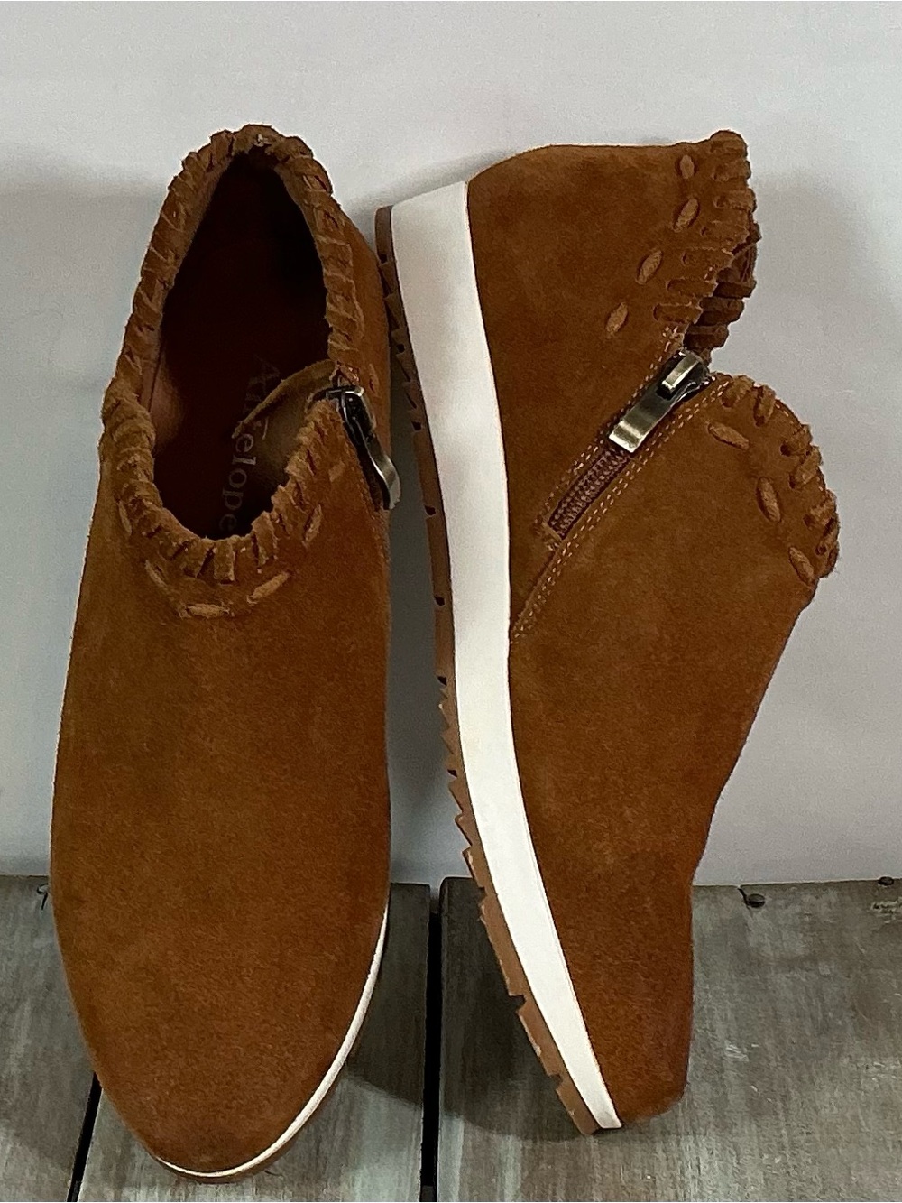 Women’s Brown Suede Ankle Booties with Side Zip